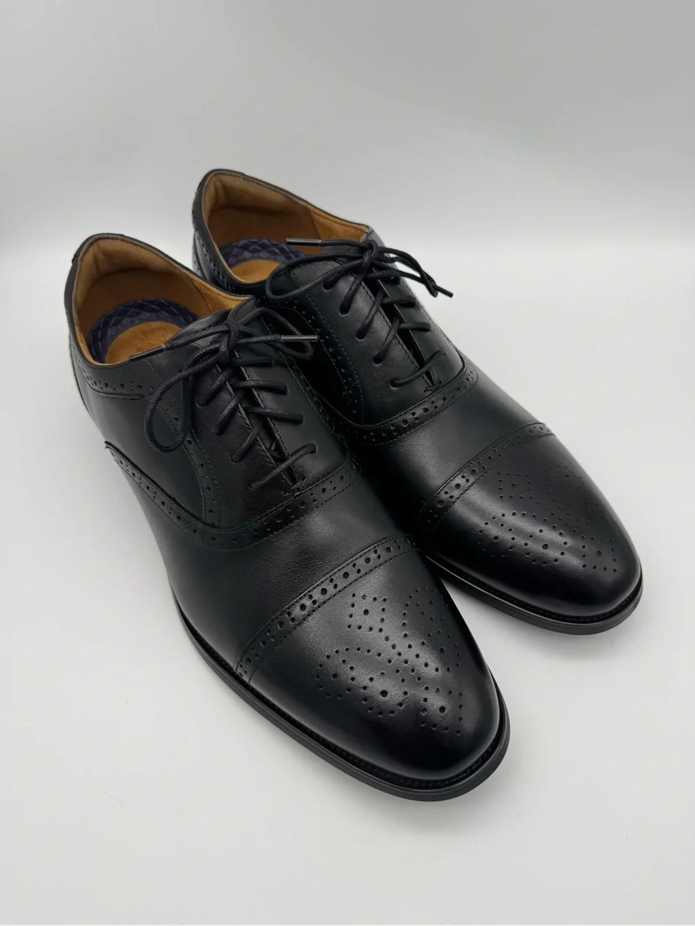 Florsheim Rucci Cap Toe Balmoral Oxford Black Dress Shoes Men's Size 13 W